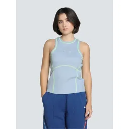 Puma Blue Cotton Regular Fit Embroidered Sports Tank Top-picture-24