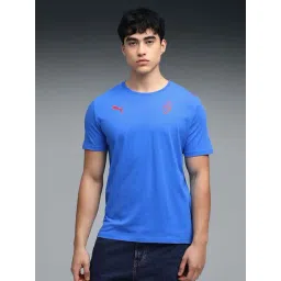 Puma Blue Cotton Regular Fit Printed Sports T-Shirt-image-33