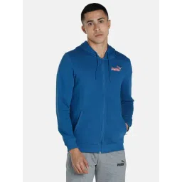 Puma Blue Cotton Slim Fit Hooded Jacket-picture-20