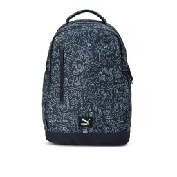 Puma Blue Printed Medium 15 inch Backpack-picture-40