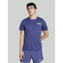 Puma Blue Regular Fit Printed Sports T-Shirt-image-25