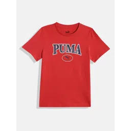 Puma Boys Brand Logo Printed Pure Cotton Squad T-shirt-picture-21