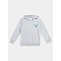 Puma Boys Light Gray Heather Cotton Printed Full Sleeves Hoodies-picture-46