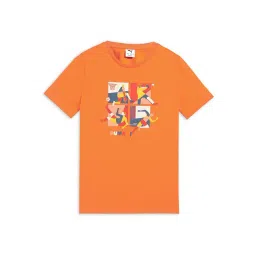 Puma Boys Orange Glo Curious Explorers Youth Printed Regular Fit T-Shirt-picture-41