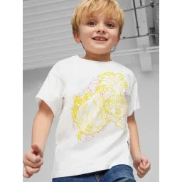 Puma Boys White Cotton Printed T-Shirt-picture-28