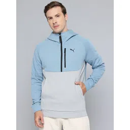 Puma Colourblocked PUMA Tech Half Zipper Hooded Sweatshirt-image-18