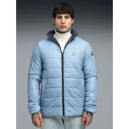 Puma Cool Blue & Dusky Grey Wardrobe Essentials Quilted Slim Fit Padded Reversible Jacket-picture-31