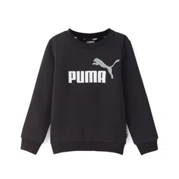 Puma Cotton Knit Full Sleeves Sweatshirt With Logo Print - Black-picture-13