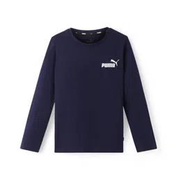 Puma Cotton Knit Full Sleeves T-Shirt With Logo Print - Navy Blue-picture-13