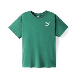 Puma Cotton Knit Half Sleeves Solid Coloured T-Shirts - Mint-picture-11