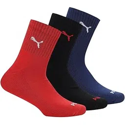 puma Cotton Unisex-Adult Ankle Length Sport Socks 3P, Black/Balzing Blue/High Risk Red, 39/42 (93251403)-picture-12