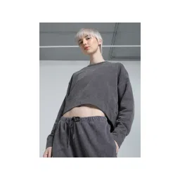 Puma Dare To Relaxed Washed Womens Grey Crew Sweats-image-17