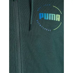 Puma Dark Green Printed Hooded Jacket image 5