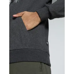 Puma Dark Grey Cotton Regular Fit Printed Sports Hoodie image 5