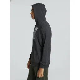 Puma Dark Grey Cotton Regular Fit Printed Sports Hoodie image 3