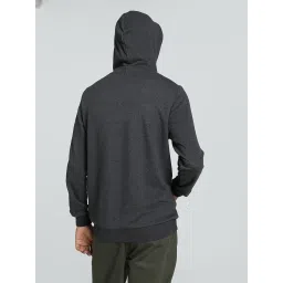 Puma Dark Grey Cotton Regular Fit Printed Sports Hoodie image 2