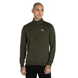 Puma Dark Olive Slim Fit Mock Collar Jacket-picture-37