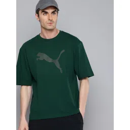Puma Ess Elevated Boxy Fit Brand Logo Printed Drop Shoulder Pure Cotton T-shirt-picture-37