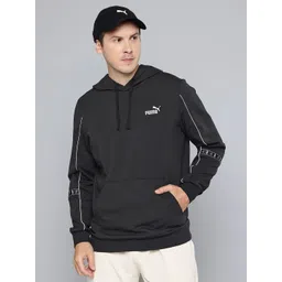 Puma Essentials No. 1 Brand Logo Detail Hooded Sweatshirt with Contrast Piping-picture-24