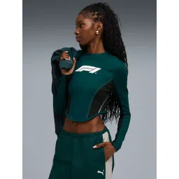 Puma F1 Womens Lr Longsleeve Corset Womens Top Green-image-3
