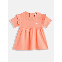 Puma Girls FLOWER FARM Knee-Length Casual Pure Cotton Dress-picture-25