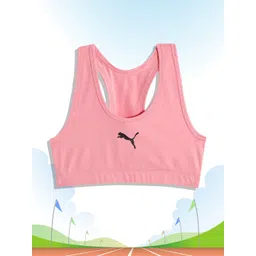 Puma Girls Pink Youth Workout Sports Bra-picture-13