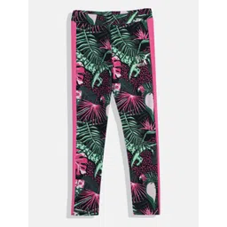Puma Girls Tropical Print Tight Fit Mid-Rise T7 Vacay Queen AOP Youth Outdoor Tights-image-4