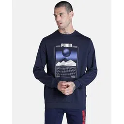 puma Graphic Print Sweatshirt with Ribbed Hem-picture-15