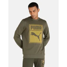 Puma Green Cotton Regular Fit Printed Sweatshirts-picture-30