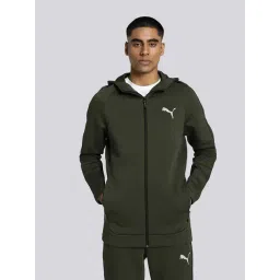 Puma Green Cotton Slim Fit Sports Jacket-picture-34