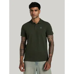 Puma Green Cotton Slim Fit Texture Sports Polo-picture-32