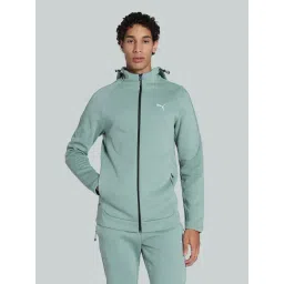 Puma Green Moon Cotton Slim Fit Sports Hoodie-picture-25