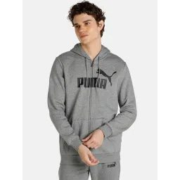 Puma Grey Full Sleeves Hooded Sweatshirt-picture-10