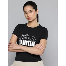 Puma House of Graphics Brand Logo Printed Slim Fit Crop T-shirt-picture-30