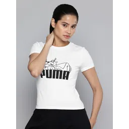 Puma House of Graphics Brand Logo Printed Slim Fit Crop T-shirt-picture-22