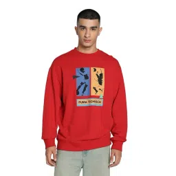 Puma House Of Graphics Red Cotton Relaxed Fit Graphic Sweatshirt-picture-35