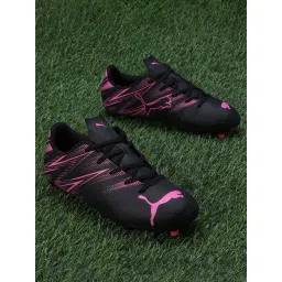 Puma Kids ATTACANTO FG/AG Black & Poison Pink Football Shoes-picture-14