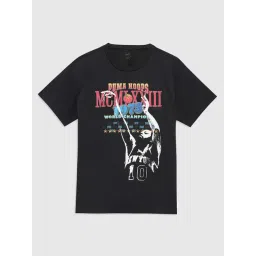 Puma Kids Black Cotton Printed T-Shirt-picture-28