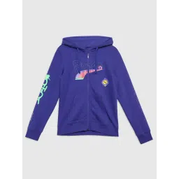 Puma Kids Blue Cotton Printed Full Sleeves Hoodie-picture-48