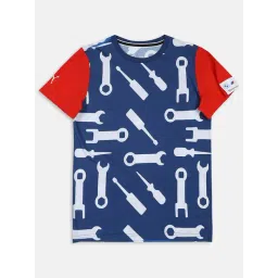 Puma Kids BMW M Motorsport Pro Blue & Red Cotton Printed T-Shirt-picture-29