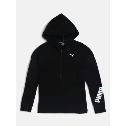 Puma Kids Modern Sports Black Cotton Logo Print Hoodie-picture-17