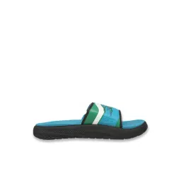 Puma Kids Unisex Black, Tropical Blue & Archive Green Softride Slides-picture-43