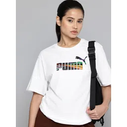 Puma Love United Brand Logo Printed Drop-Shoulder Sleeves Pure Cotton Relaxed T-shirt-picture-32