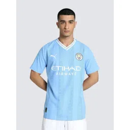 Puma Manchester City FC Light Blue Regular Fit Striped Jersey-picture-13