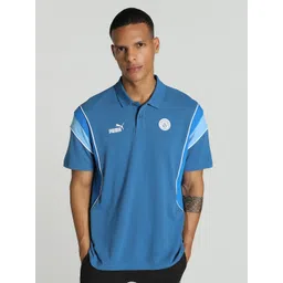Puma Manchester City FtblArchive Football Printed Polo Collar Cotton T-shirt-picture-31