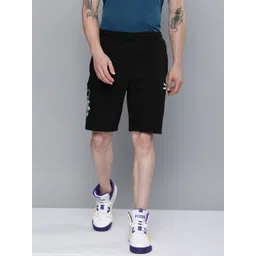 Puma Men Black Solid Panel Knitted Sweat Shorts-picture-28