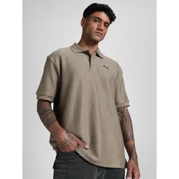 Puma Men Cotton Premium Relaxed Fit Jacquard Self Design Polo T-Shirt-picture-34