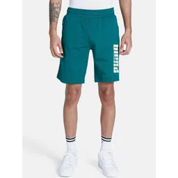 Puma Men Green Printed Slim Fit Graphic Cotton Shorts-picture-18
