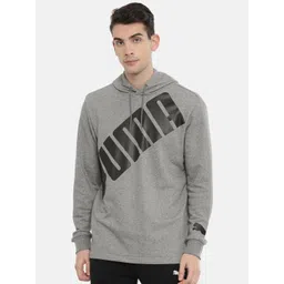 Puma Men Grey & Black Printed OS Slant Logo Hooded Sweatshirt-picture-15