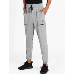 Puma Men Grey & Black Solid Knitted Training Joggers-picture-31